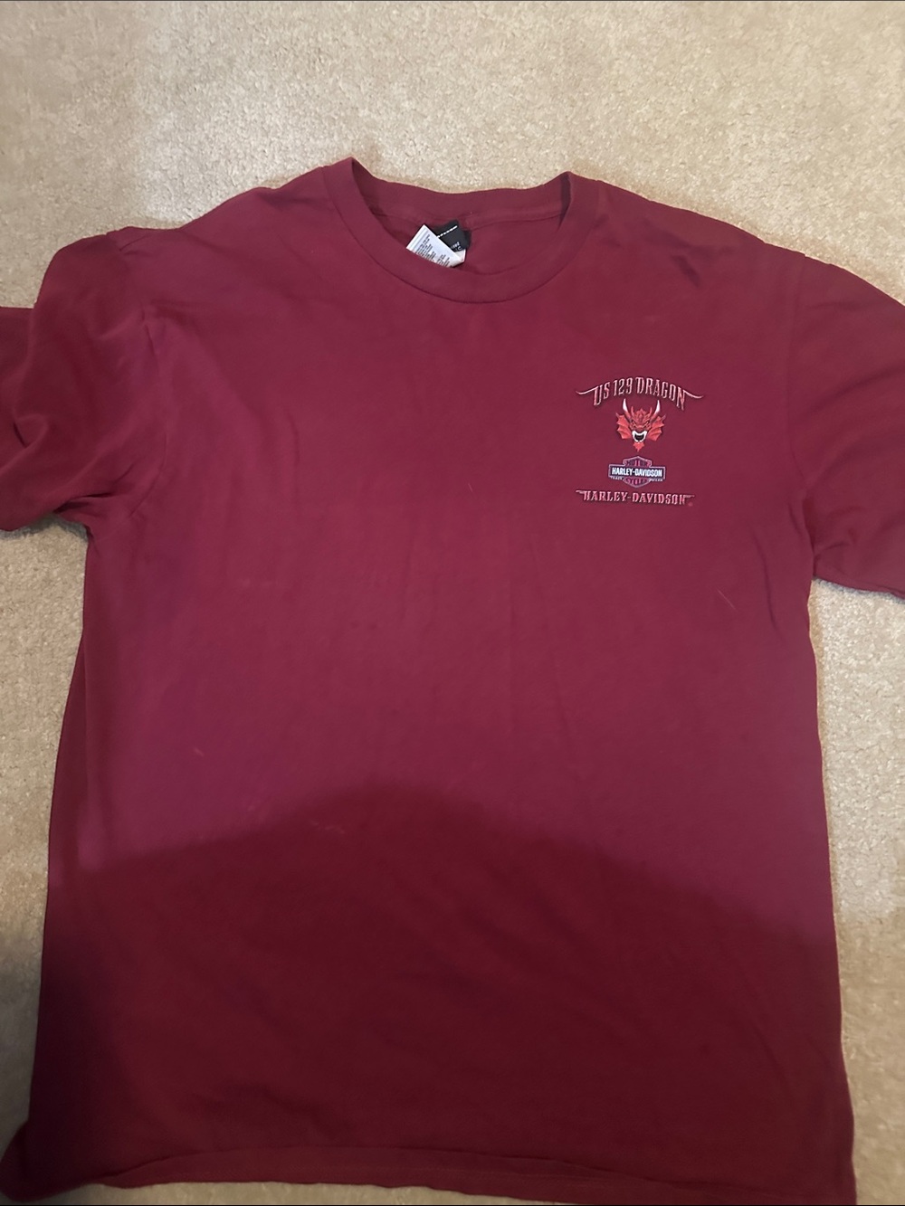Harley-Davidson Men's Maroon Short Sleeve Graphic Tee